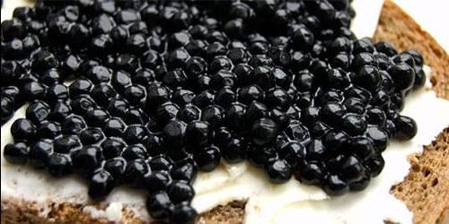 Comer caviar preto num sonho